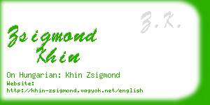 zsigmond khin business card